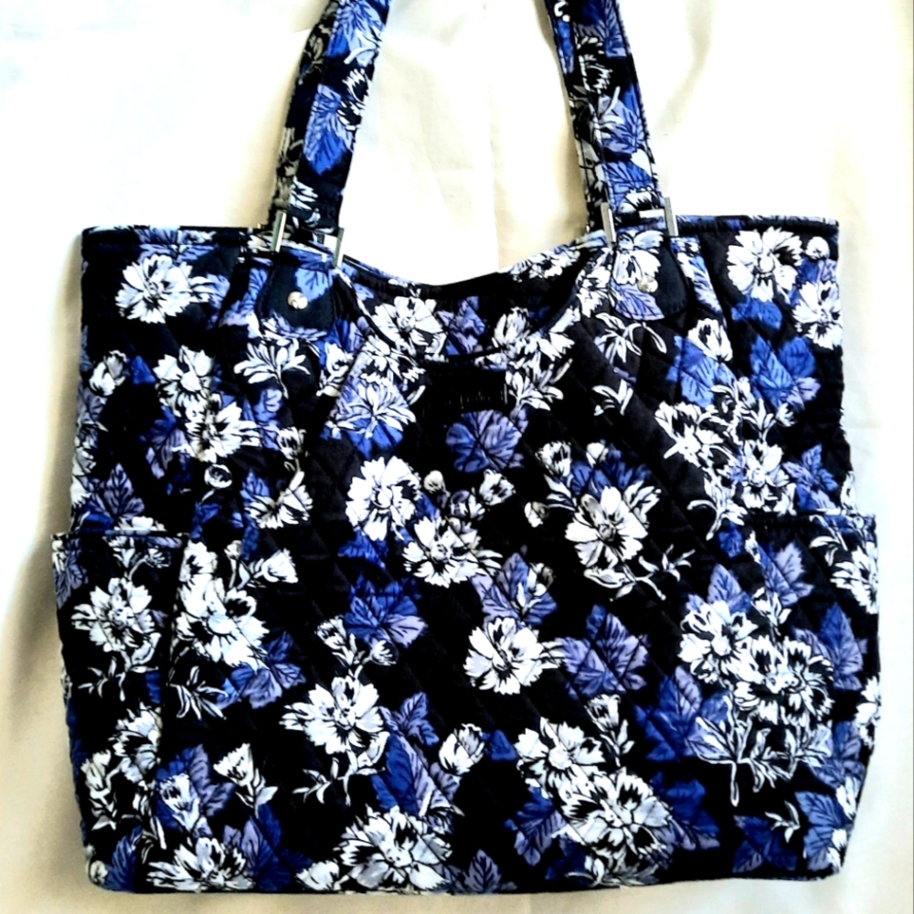 Vera Bradley- Floral Print, Black/White/Purple/Gray Tote